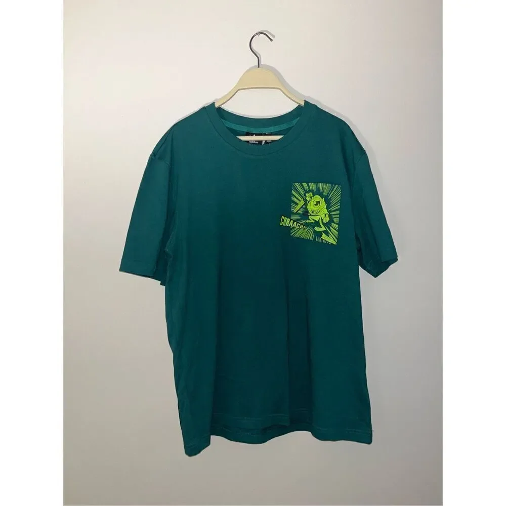 Adidas x Pixar HD9074 CRRAACK! Manga Tee Shirt Green Mens Medium Mike Wazowski